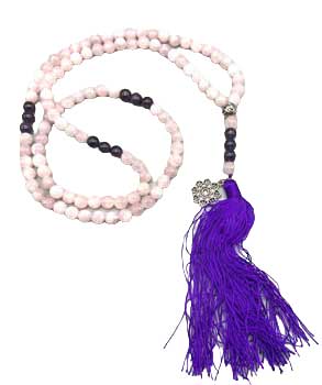 Lotus, Rose Quartz & Iolite Japmala