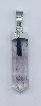 Amethyst W Tourmaline Pendant