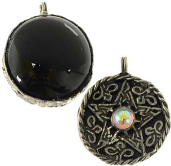 Fancy Pentagram With Black Onyx Scrying Disk