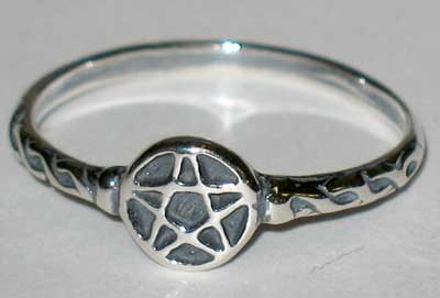 Pentagram Ring Size 4 Sterling