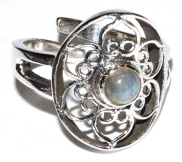 Lotus Labradorite Adjustable Ring