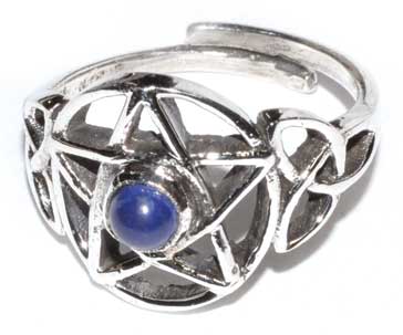 Pentacle Lapis Adjustable Ring