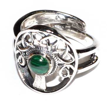 Tree Malachite Adjustable Ring