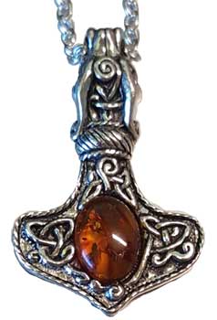 Thor's Hammer With Amber