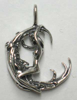 Woman Facing Moon Pendant