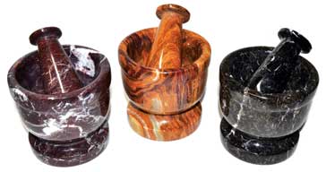 3 3-4" Assorted Mortar And Pestle Set