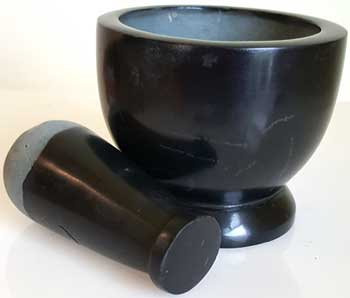 2 1-2" Black Mortar And Pestle Set