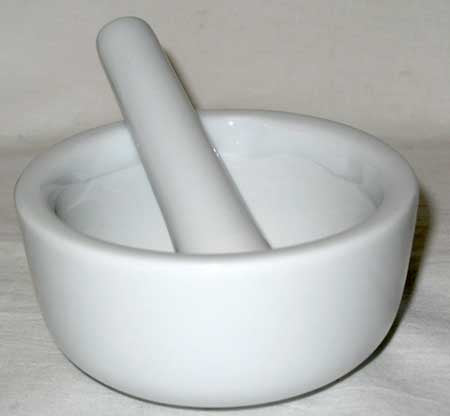 White Ceramic Mortar And Pestle Set