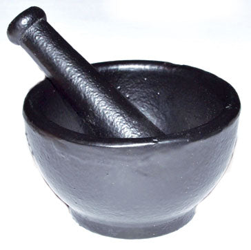 2 3-4" Cast Iron Mortar And Pestle Set