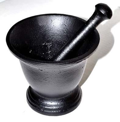4 1-4" Cast Iron Mortar And Pestle Set