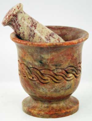 Simple Celtic Soapstone Mortar & Pestle Set