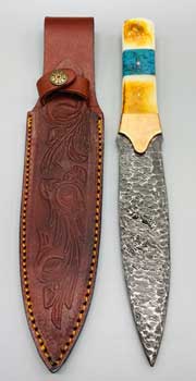 12" Flint Spear Damascus Athame Bone Handle