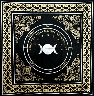 24"x24" Triple Moon Pendulum- Ouija Altar Cloth