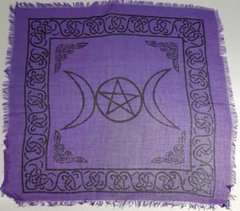 18"x18" Triple Moon Pentagram Altar Cloth
