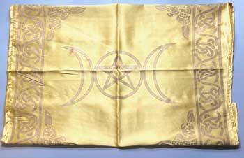 21" X 21" Gold Triple Moon Altar Cloth