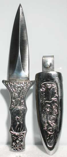 Engraved Silver Boot Athame