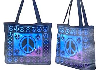 15.7" X 17.7" Peace Sign Tote  Bag