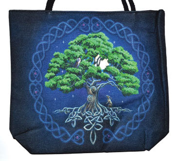 14" X 16" Tree Of Life Jute Tote Bag