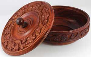 Wooden Ritual Bowl W- Lid