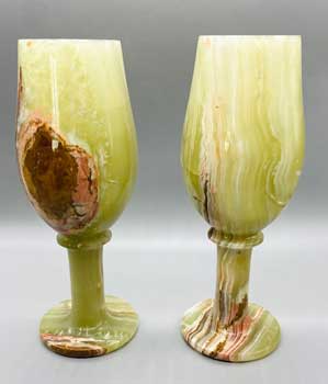 (set Of 2) 7 3-4" Onyx Chalices