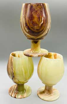(set Of 6) 4 3-4" Onyx Chalices