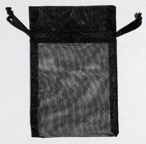 12 Pk  X 3" Black Organza Pouch