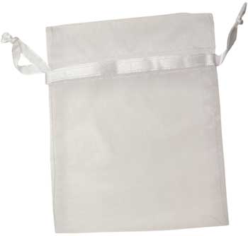 12 Pk 2 3-4" X 3" White Organza Pouch