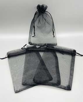 100 Pack 4" X 6" Black Organza Bag