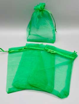 100 Pack 4" X 6" Green Organza Bag