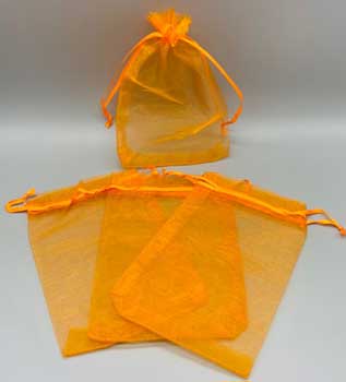 100 Pack 4" X 6" Orange Organza Bag