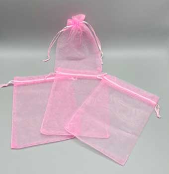 100 Pack 4" X 6" Pink Organza Bag