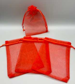 100 Pack 4" X 6" Red Organza Bag