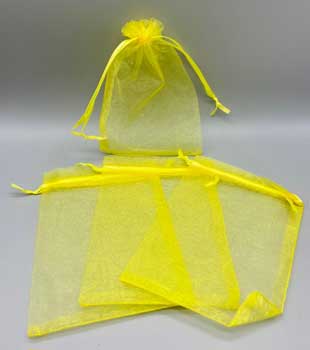 100 Pack 4" X 6" Yellow Organza Bag
