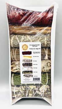 Smudging Gist Pack 4" Dragon's Blood, Palo Santo Wood, White Sage, Blue Sage, Desert Sage, Cedar & Yerba Santa