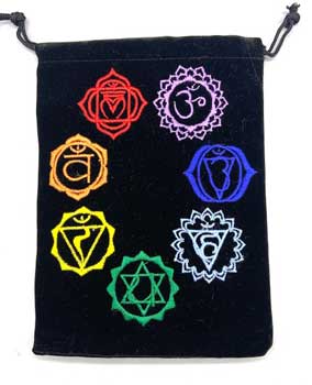 (set Of 10) 5"x 7" Chakra Black Velveteen Bag