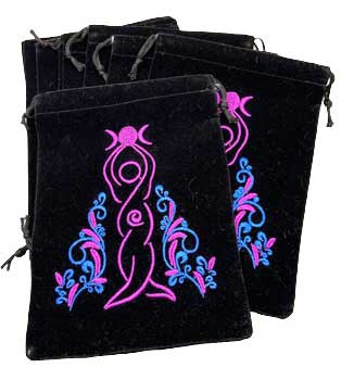(set Of 10) 5"x 7" Goddess Black Velveteen Bag
