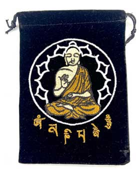 (set Of 10) 5"x 7" Buddha Black Velveteen Bag