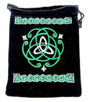 (set Of 10) 5"x 7" Triquetra Black Velveteen Bag