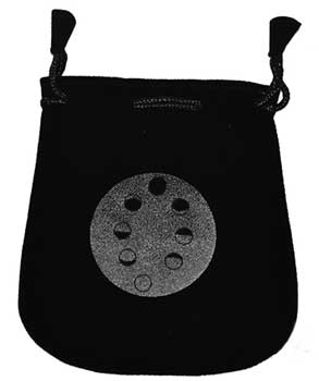Moon Phases Velveteen Black Bag  5"