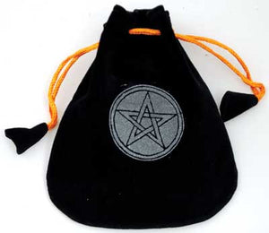 Pentagram Velveteen Black Bag  5"