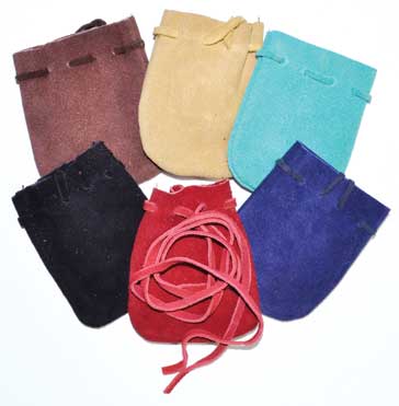 (set Of 6) 2"x3" Suede Pouch