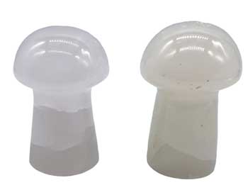 (set Of 2) 1 3-4" Mushroom Calcite, Pink