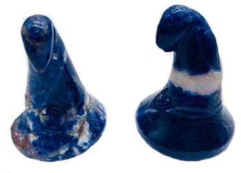 (set Of 2) 1 3-4" Witch's Hat Sodalite