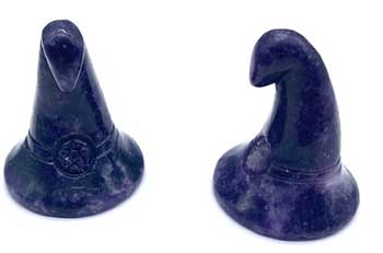 (set Of 2) 1 3-4" Witch's Hat Lepidolite
