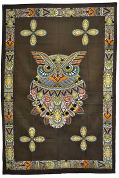 54" X 86" Owl Tapestry
