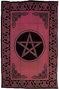 Pentagram Tapestry Red & Black 72" X 108"