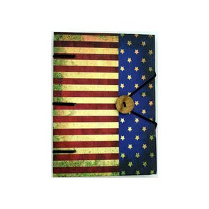 American Flag Journal 4 1-2" X 6 1-2" Handmade Parchment (hc) - Nakhti By Kali J.N.S