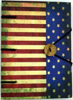 American Flag Journal 4 1-2" X 6 1-2" Handmade Parchment (hc) - Nakhti By Kali J.N.S
