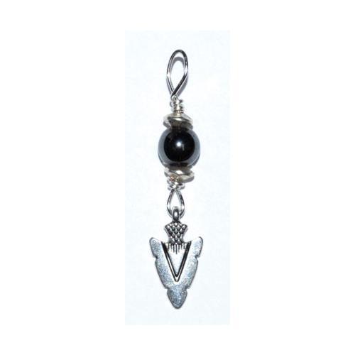 Arrowhead Pendant With Hematite Bead - Nakhti By Kali J.N.S