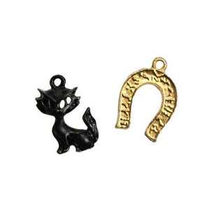 Black Cat & Horseshoe Amulet - Nakhti By Kali J.N.S